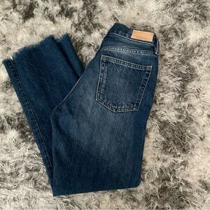 MNG Mango Havana Dark Wash Straight Crop Jeans